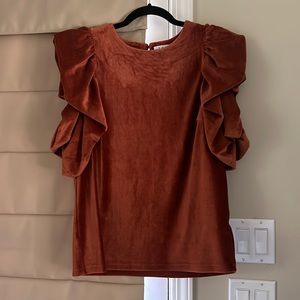 Rust Puffy Sleeve Top